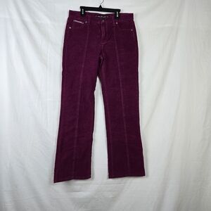 DKNY Women's Pink‎ Purple Corduroy Straight Leg 5 Pocket Retro Pants 10 Vintage